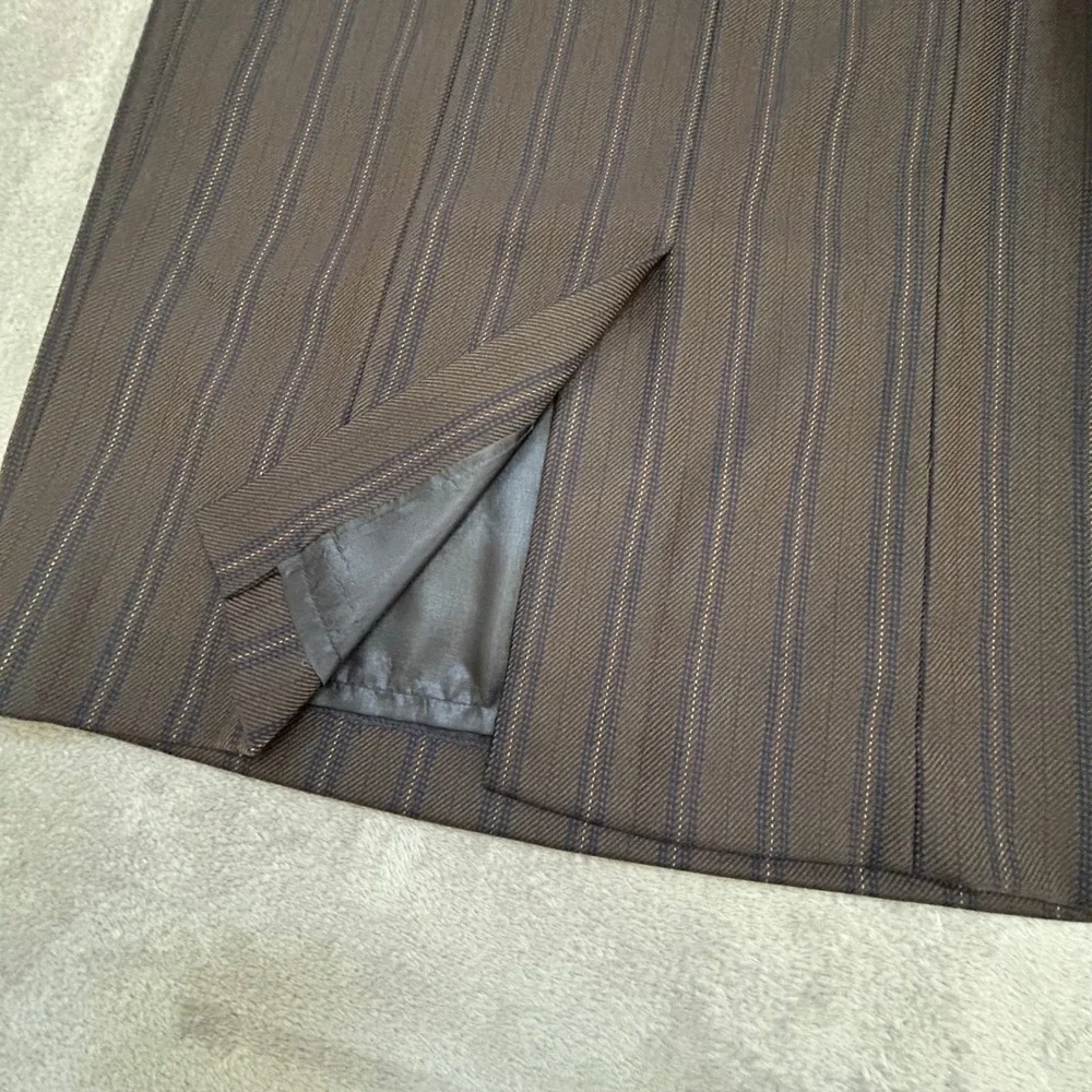 Pendleton Womens 10 Virgin Wool Pencil Skirt Brown Stripe Made in USA NWT